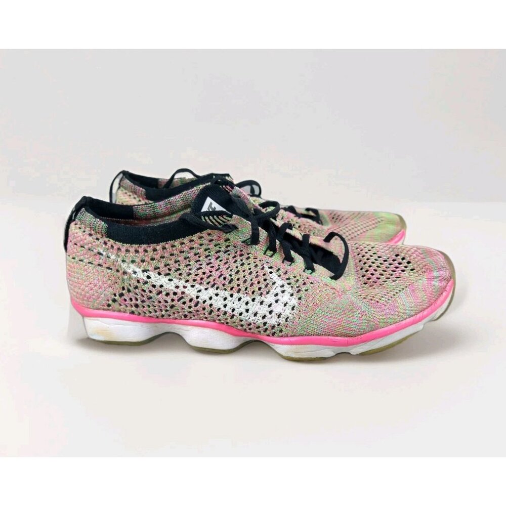 Nike Flyknit Zoom Agility Womens 6.5 Multicolor Athletic Running Shoes Sneakers